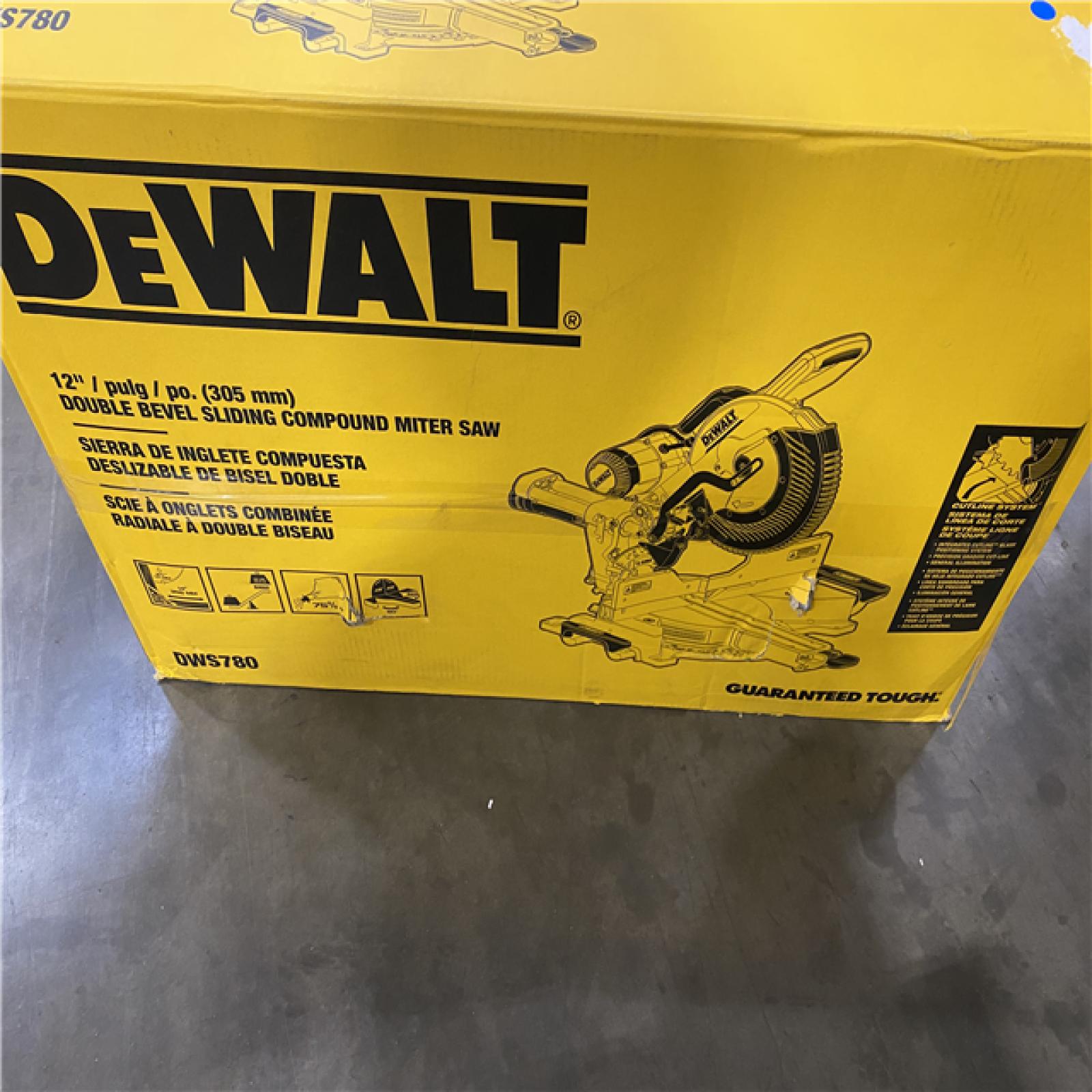 As-Is- DEWALT 15 Amp Corded 12 in. Double Bevel Sliding Compound Miter Saw