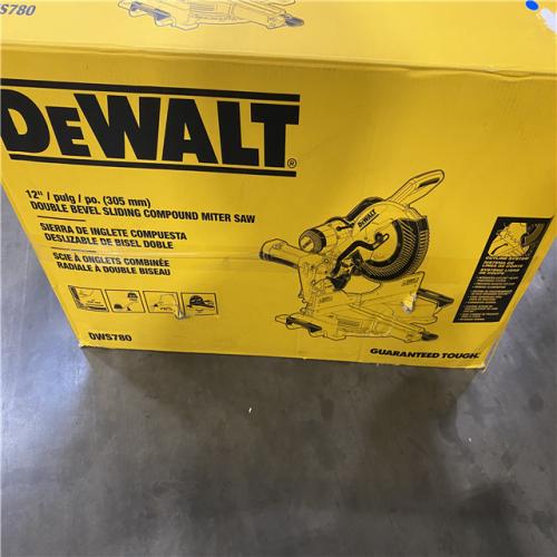 As-Is- DEWALT 15 Amp Corded 12 in. Double Bevel Sliding Compound Miter Saw