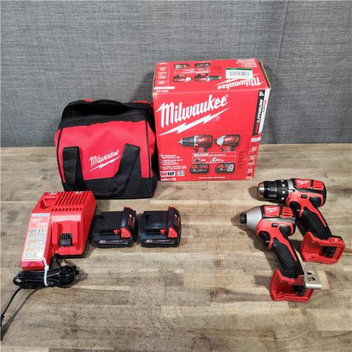 HOUSTON LOCATION - AS-IS Milwaukee 18V Cordless Brushed 2-Tool Drill/Driver and Impact Driver Kit