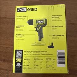 California NEW Ryobi One+ 18V 3/8 Drill Kit, Includes (1) Battery & Charger