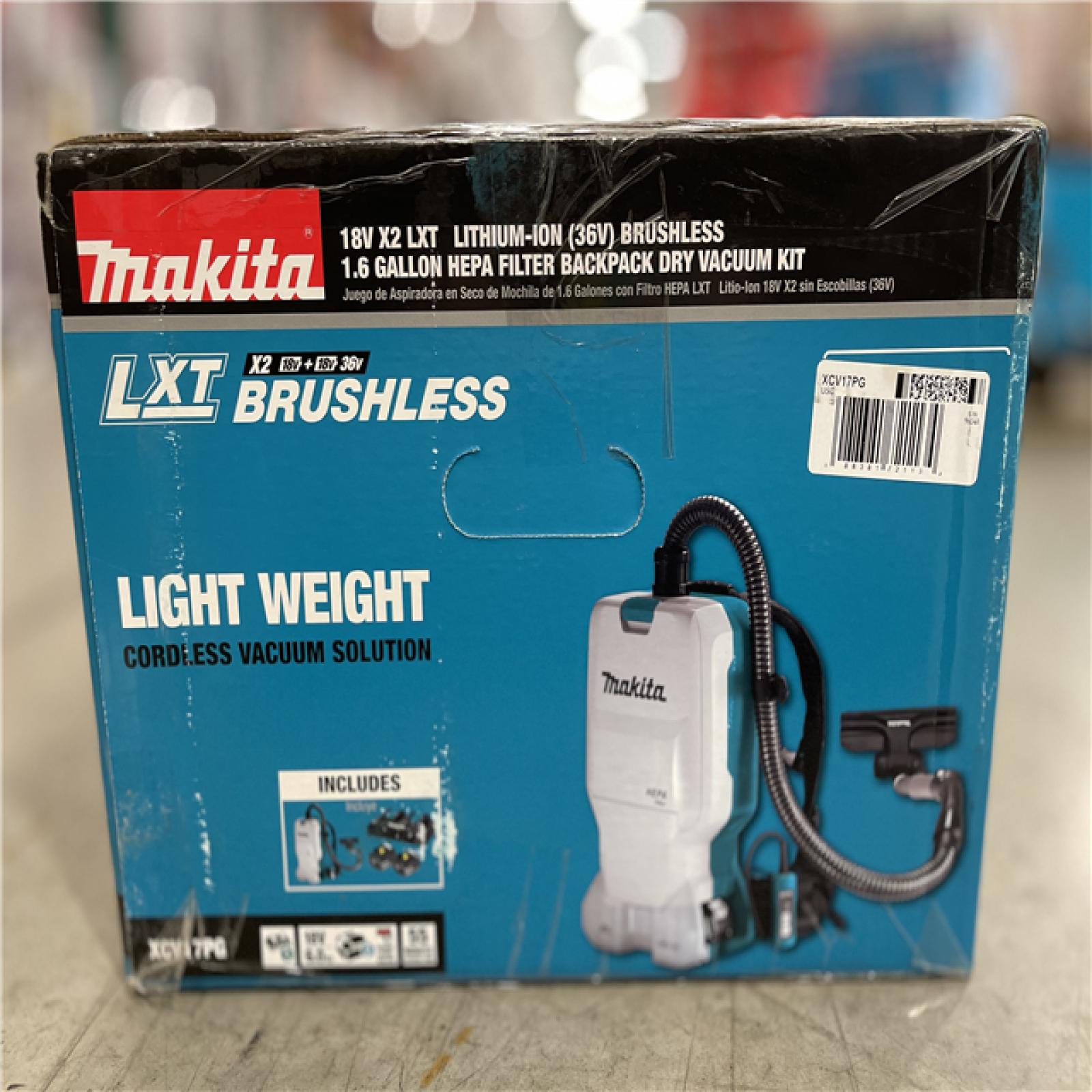 NEW! - Makita 18V X2 LXT Lithium-Ion (36V) Brushless Cordless 1.6 Gal. HEPA Filter Backpack Dry Vacuum Kit  6.0 Ah