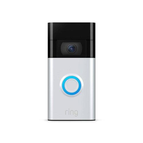NEW! Ring - Battery Doorbell Smart Wifi Video Doorbell - Battery-Powered with Head-to-Toe Video, Live View, and Two-Way Talk - Satin Nickel
