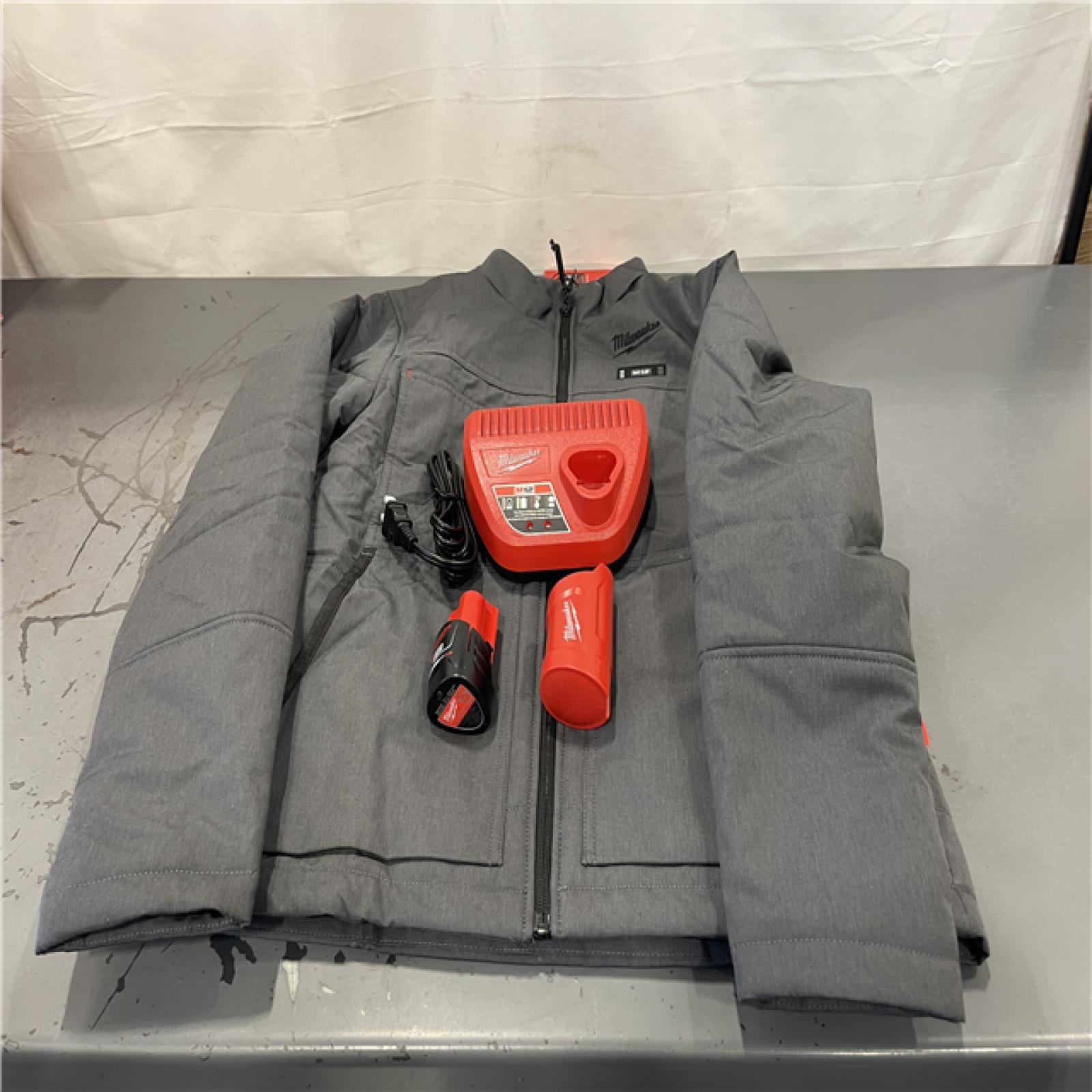 AS-IS- Women's Large M12 12-Volt Lithium-Ion Cordless Gray Heated Jacket Hoodie Kit