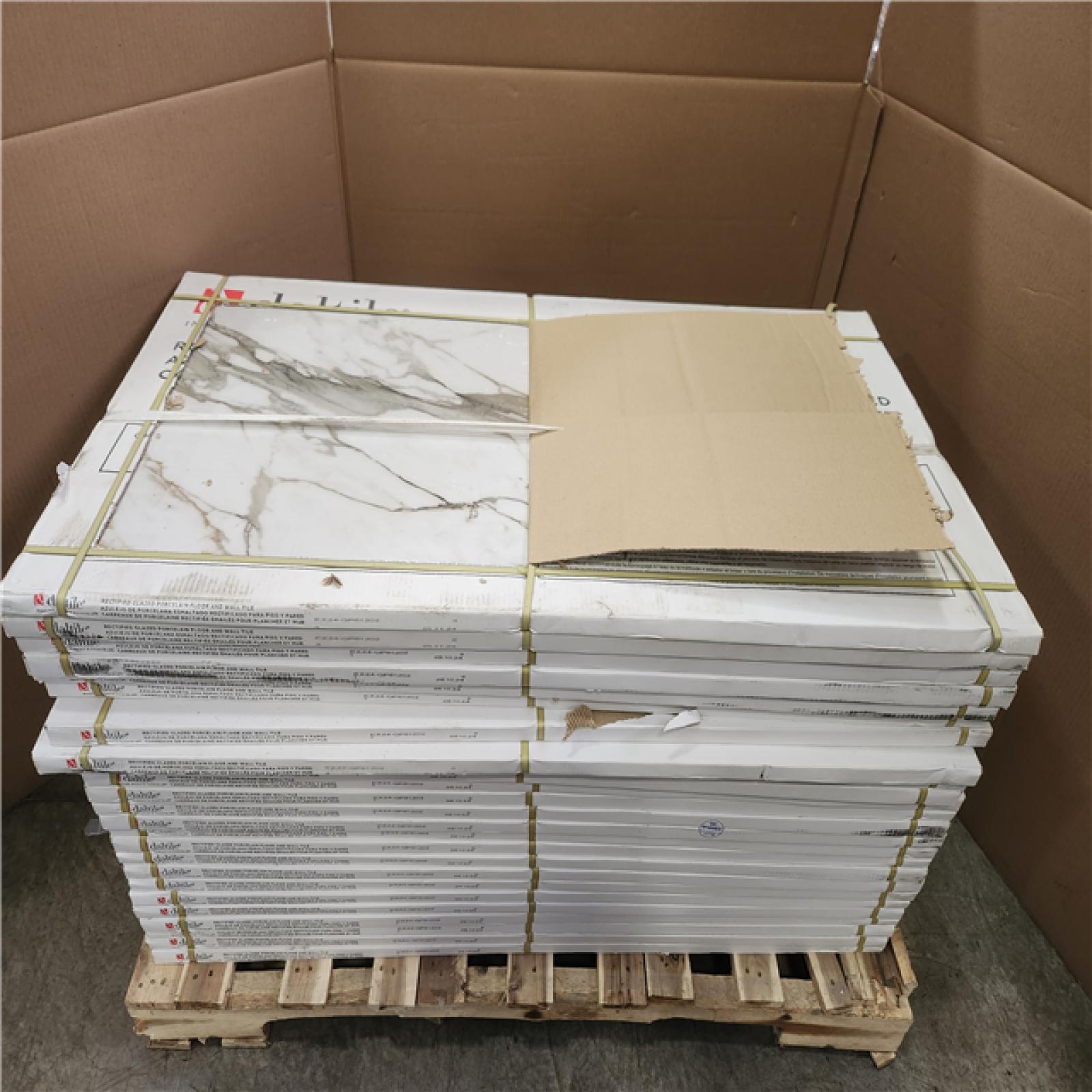 Phoenix NEW Daltile Wenrose Calacatta Topaz 24 in. x 48 in. Polished Porcelain Marble Look Floor and Wall Tile (387 sq. ft./25 case)