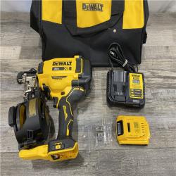 AS-IS DEWALT 20V MAX Lithium-Ion 15-Degree Electric Cordless Roofing Nailer Kit