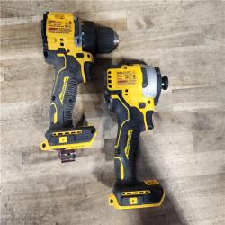 HOUSTON LOCATION - AS-IS Dewalt DCK225D2 20V MAX ATOMIC Brushless Compact Lithium-Ion 1/2 in. Cordless Drill Driver and 1/4 in. Impact Driver Combo Kit with 2 Batteries 2 Ah