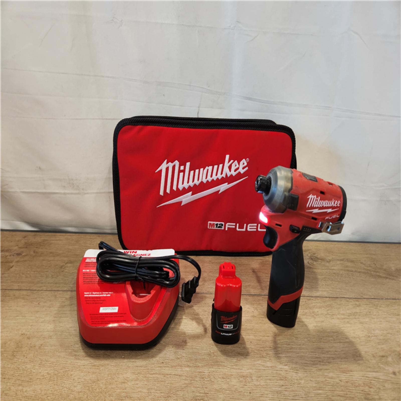 AS-IS- Milwaukee FUEL SURGE 12V Lithium-Ion Brushless Cordless 1/4 in. Hex Impact Driver Compact Kit