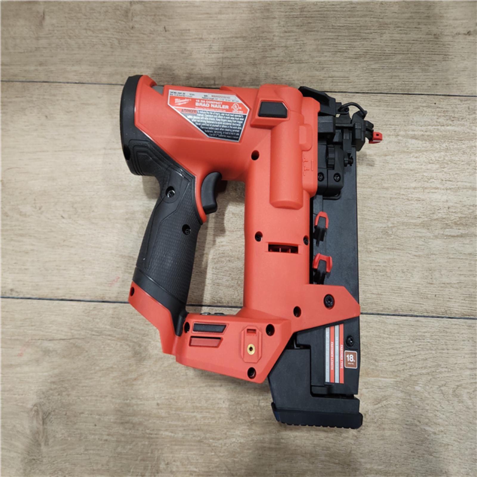 AS-IS- M12 FUEL 12-Volt Lithium-Ion Brushless Cordless 18-Guage Compact Brad Nailer (Tool Only)