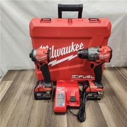 AS-IS- MILWAUKEE FUEL 18V Lithium-Ion Brushless Cordless Hammer Drill and Impact Driver Combo Kit