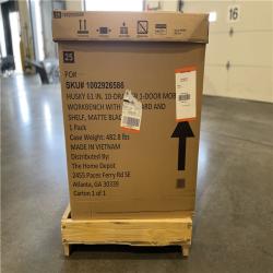 DALLAS LOCATION -AS-IS HUSKY 61IN 10DRAWER WORKBENCH WITH PEGBOARD MATTE BLACK