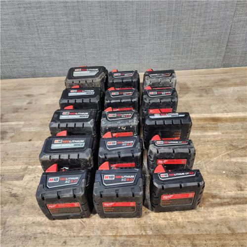 HOUSTON LOCATION - AS-IS MILWAUKEE BATTERY PACK QTY - 15