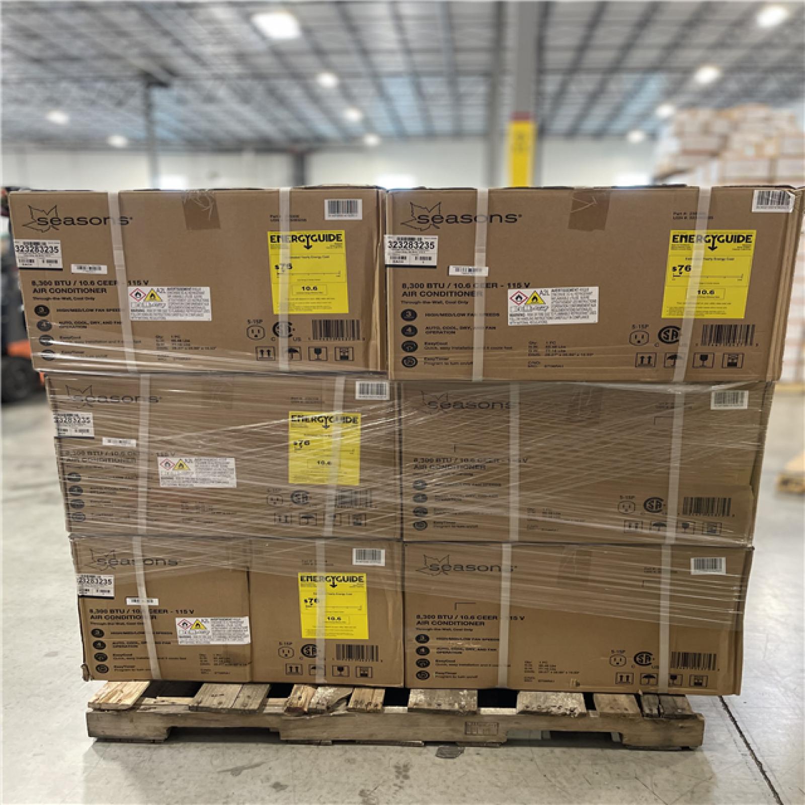 DALLAS LOCATION - SEASONS 8 300BTU AIR CONDITIONER PALLET - (6 UNITS)