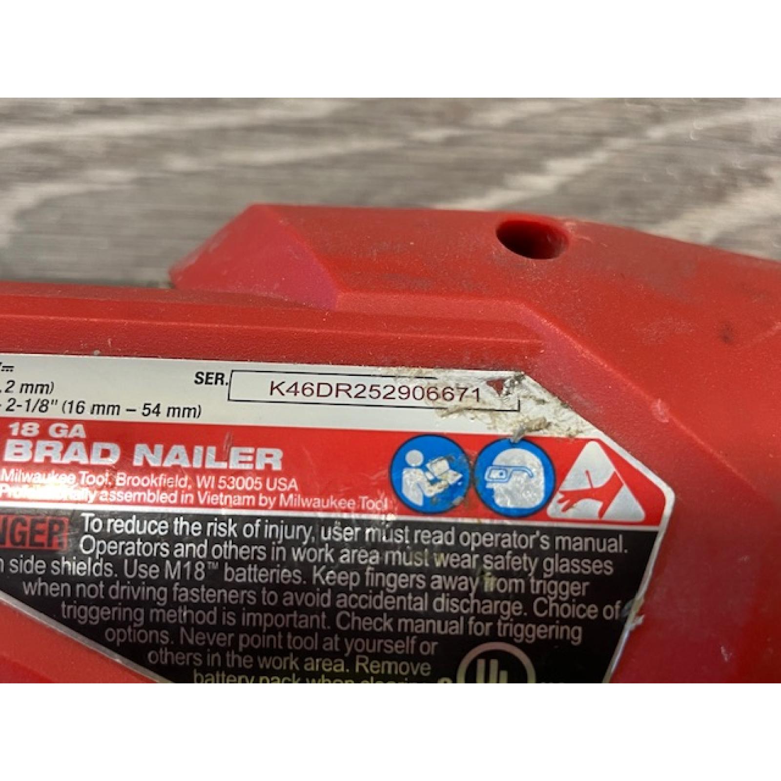 AS-IS Milwaukee FUEL 18-Volt Lithium-Ion Brushless Cordless Gen II 18-Gauge Brad Nailer (Tool-Only)
