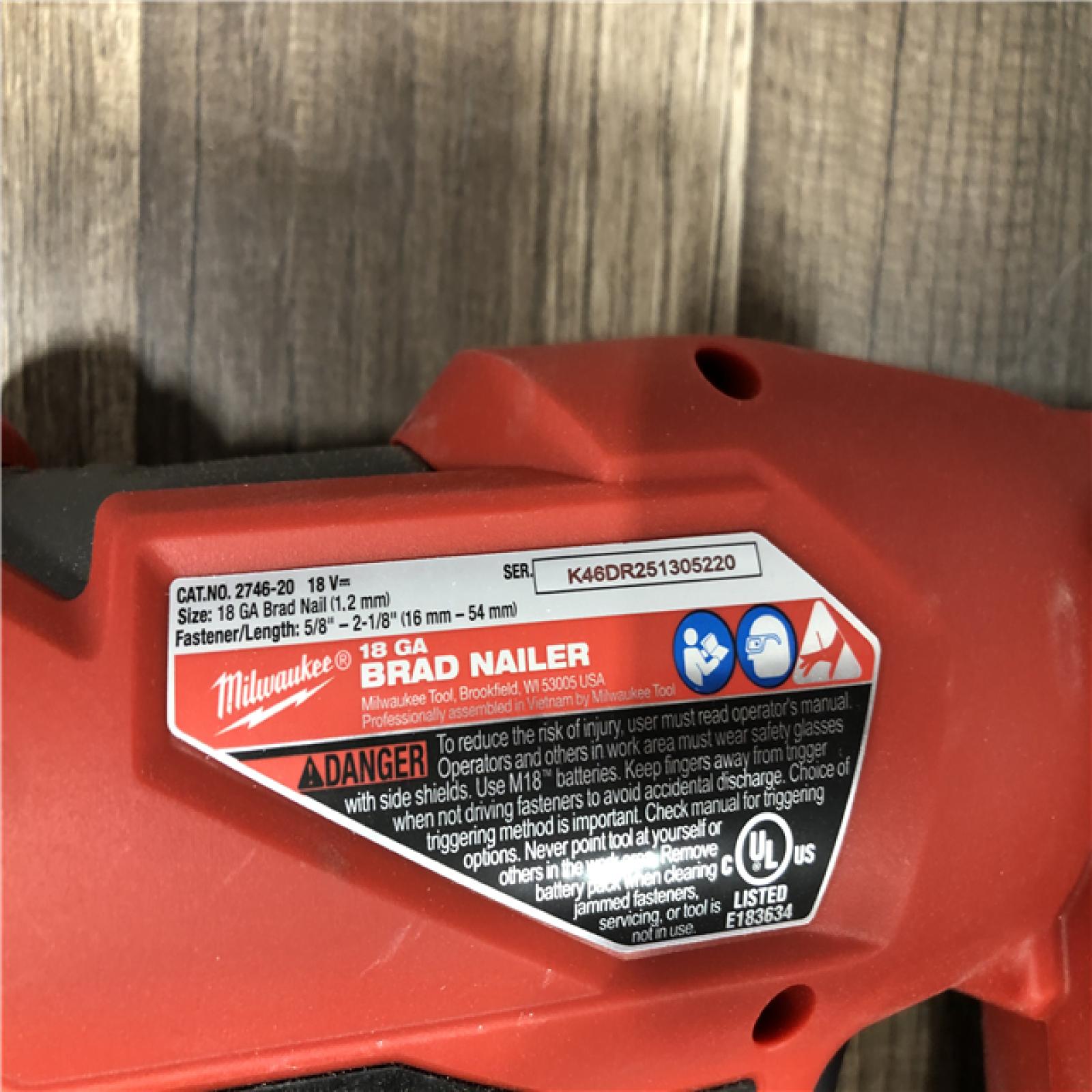 AS-IS Milwaukee FUEL 18-Volt Lithium-Ion Brushless Cordless Gen II 18-Gauge Brad Nailer (Tool-Only)