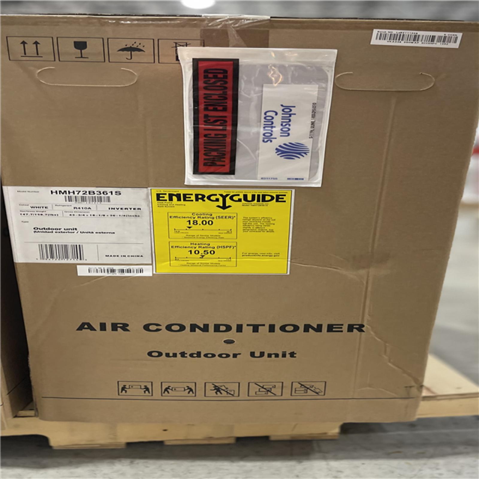DALLAS LOCATION - Johnson Controls 3 Ton 17 SEER Multi-Stage Modulating Heat Pump