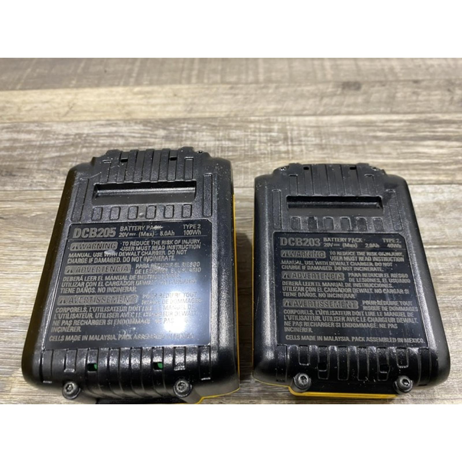 AS-IS DEWALT 20V MAX Lithium-Ion Battery Kit with 5.0Ah and 2.0Ah Battery and Charger