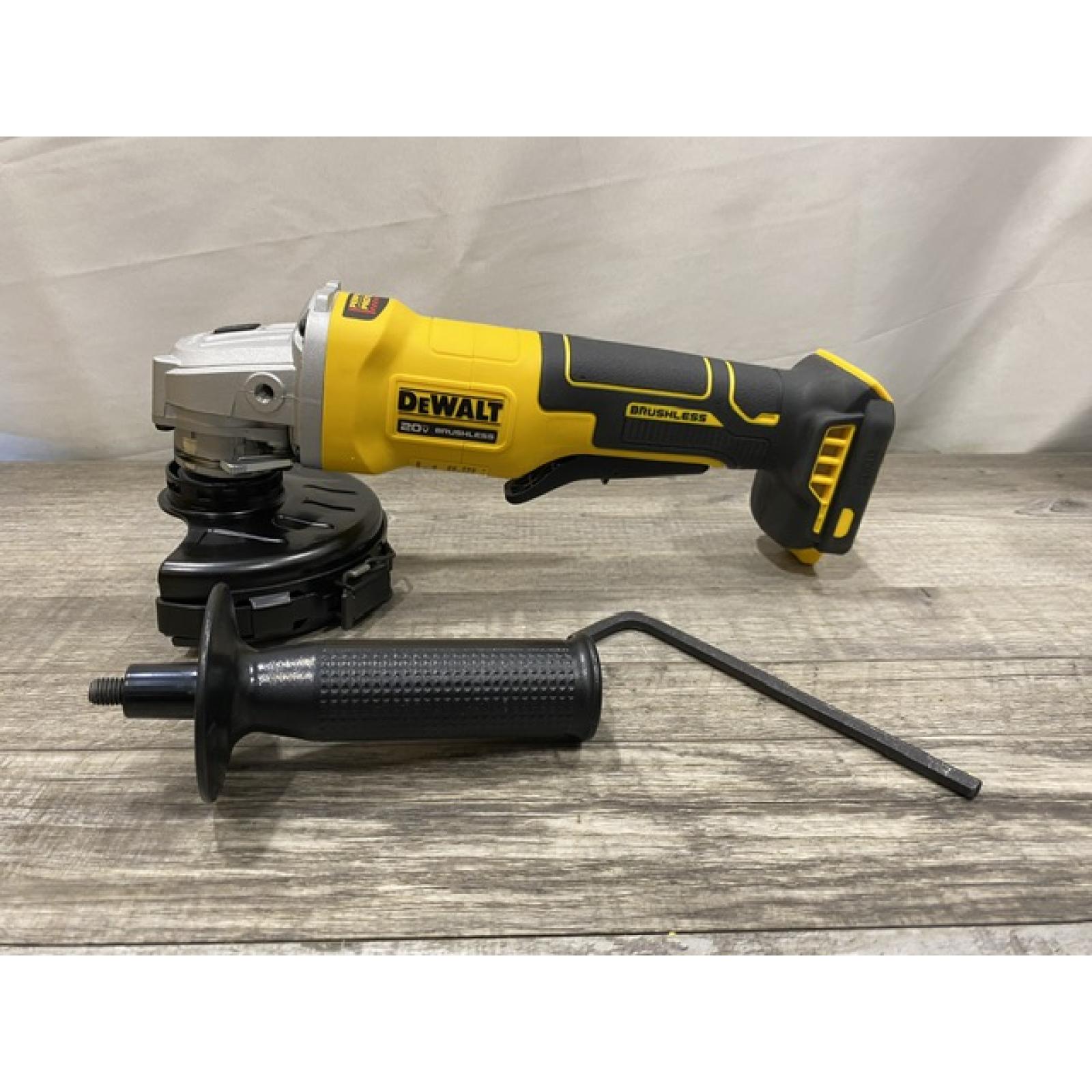 AS-IS DEWALT 20V MAX Cordless Brushless 4-1/2 in. Angle Grinder with Paddle Switch (Tool Only)