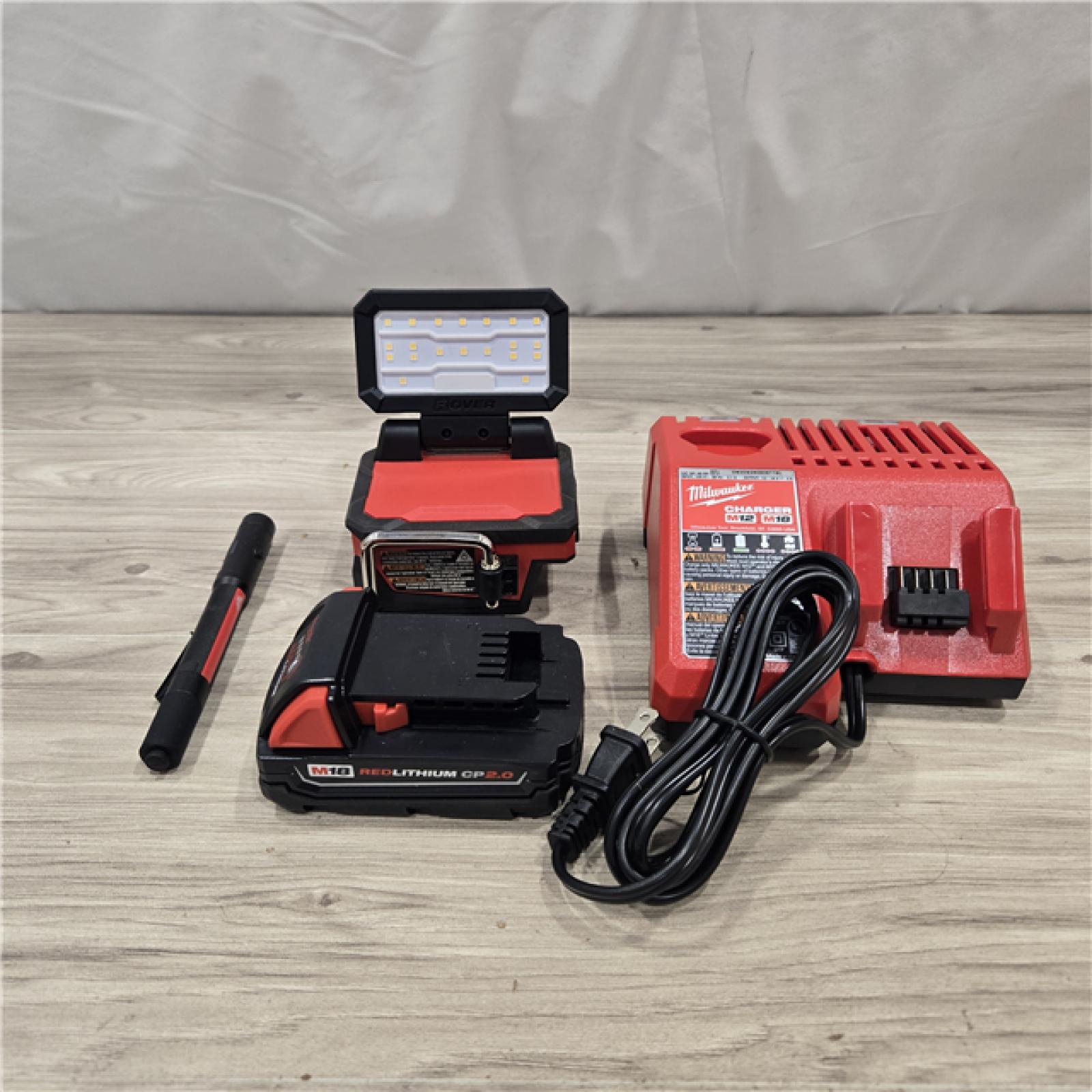 AS-IS Milwaukee M18 18-Volt Lithium-Ion Cordless ROVER Flood Light/ Pen Kit