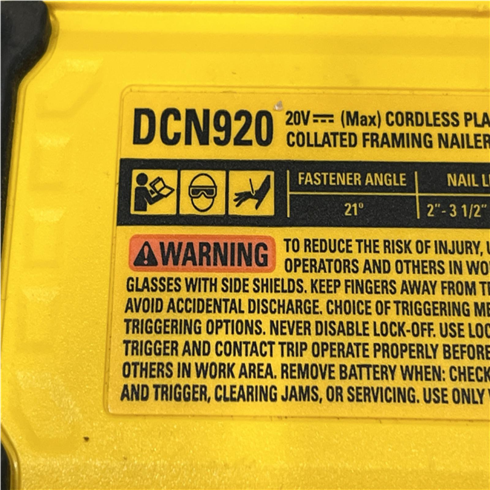 AS-IS DEWALT 20-Volt 21° Cordless Framing Nailer (Tool-Only)