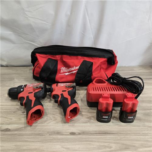 AS-IS Milwaukee M12 Cordless Brushless 2 Tool Combo Kit
