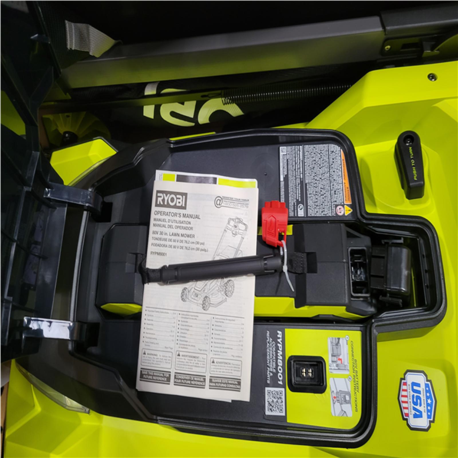 CALIFORNIA AS-IS RYOBI 30 80V SELF-PROPELLED MULTI- BLADE MOWER KIT