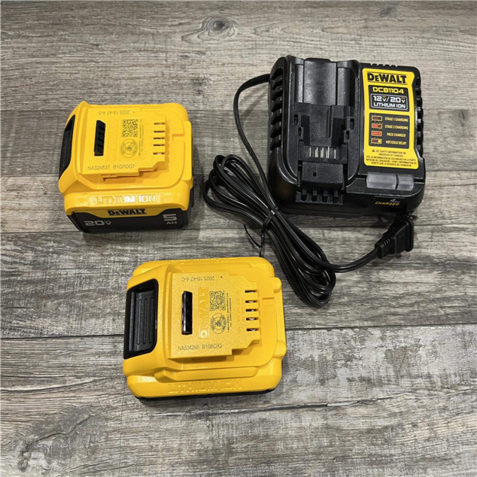 AS-IS DEWALT 20V MAX Lithium-Ion Starter Kit with 4.0 Ah and 5.0 Ah Batteries and Charger