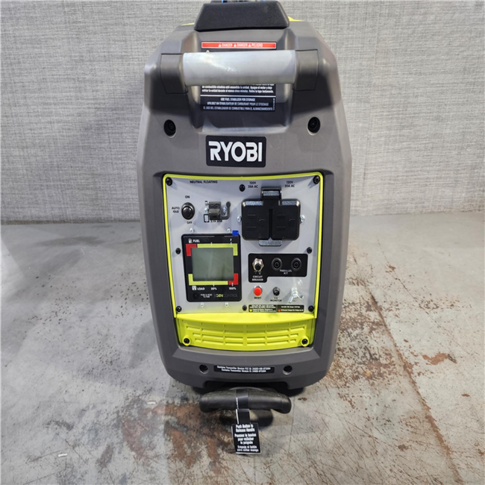 HOUSTON LOCATION - AS-IS RYOBI 2,300-Watt Recoil Start Bluetooth Super Quiet Gasoline Powered Digital Inverter Generator with CO Shutdown Sensor