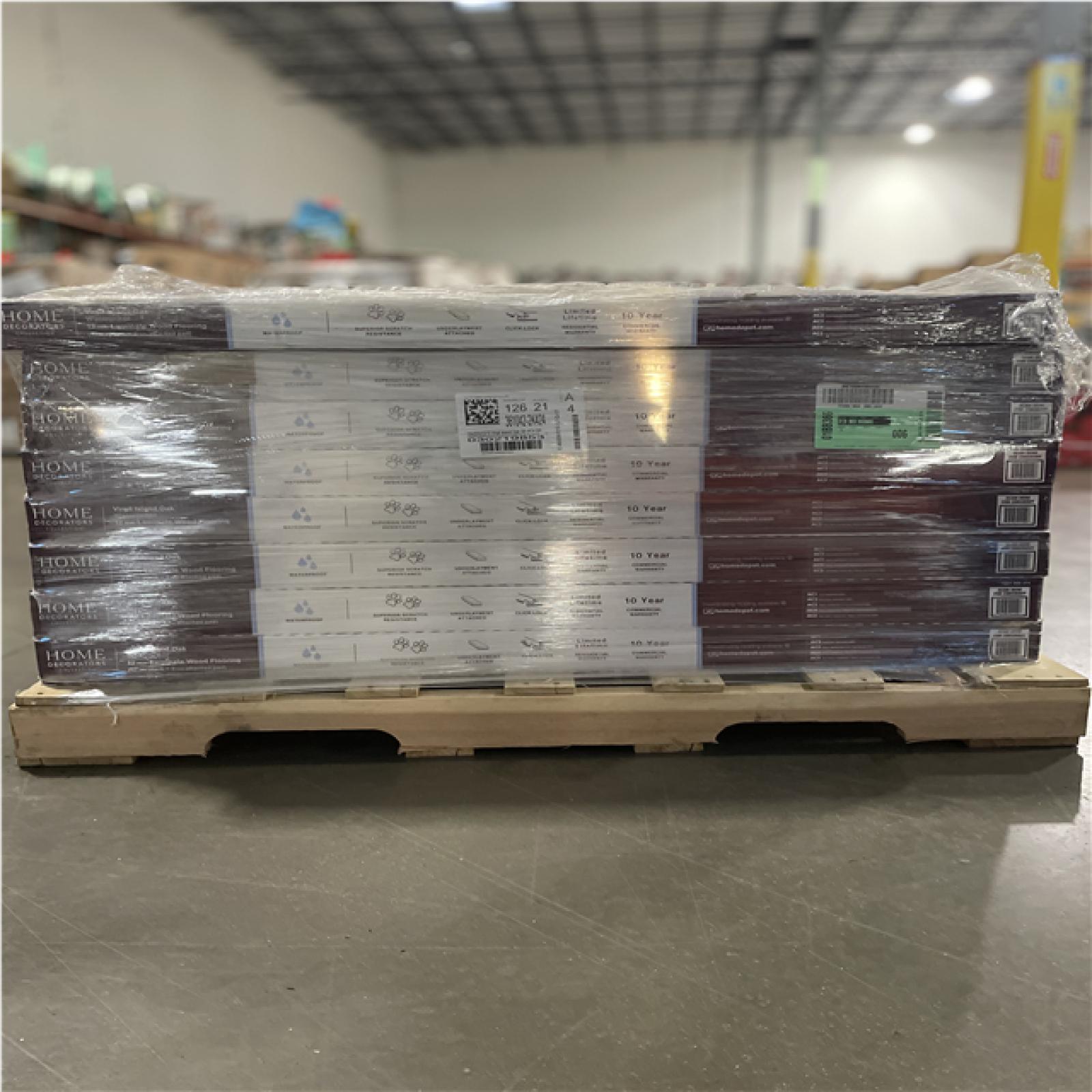 DALLAS LOCATION-Home Decorators Collection Virgil Island Oak 12 mm T x 8 in. W Waterproof Laminate Wood Flooring (15.9 sqft/case)PALLET-(24 CASES)