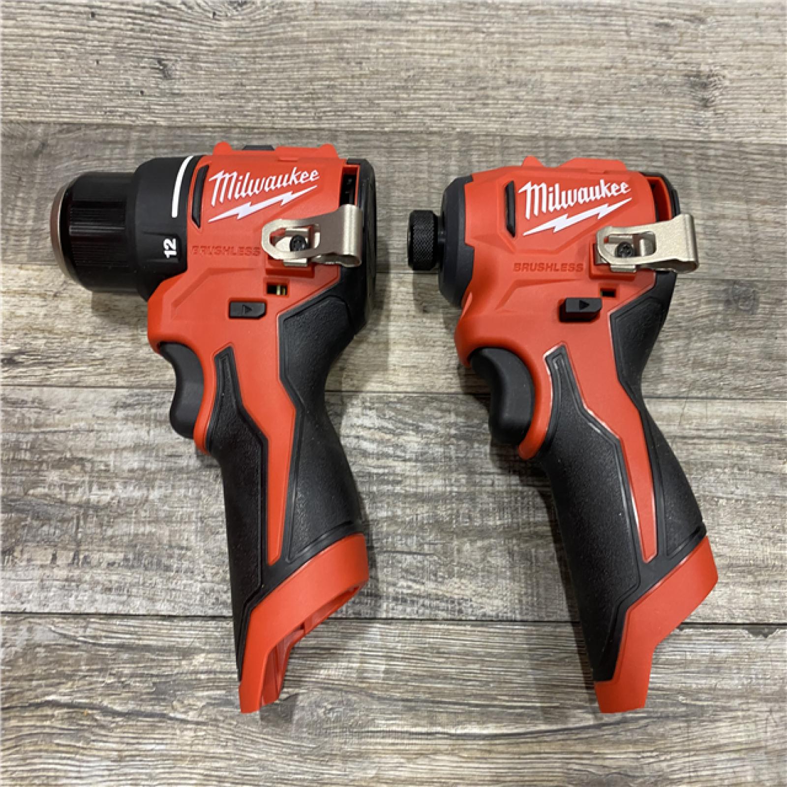 AS-IS Milwaukee 12-Volt Lithium-Ion Brushless Cordless Subcompact Drill and Impact Driver Combo Kit