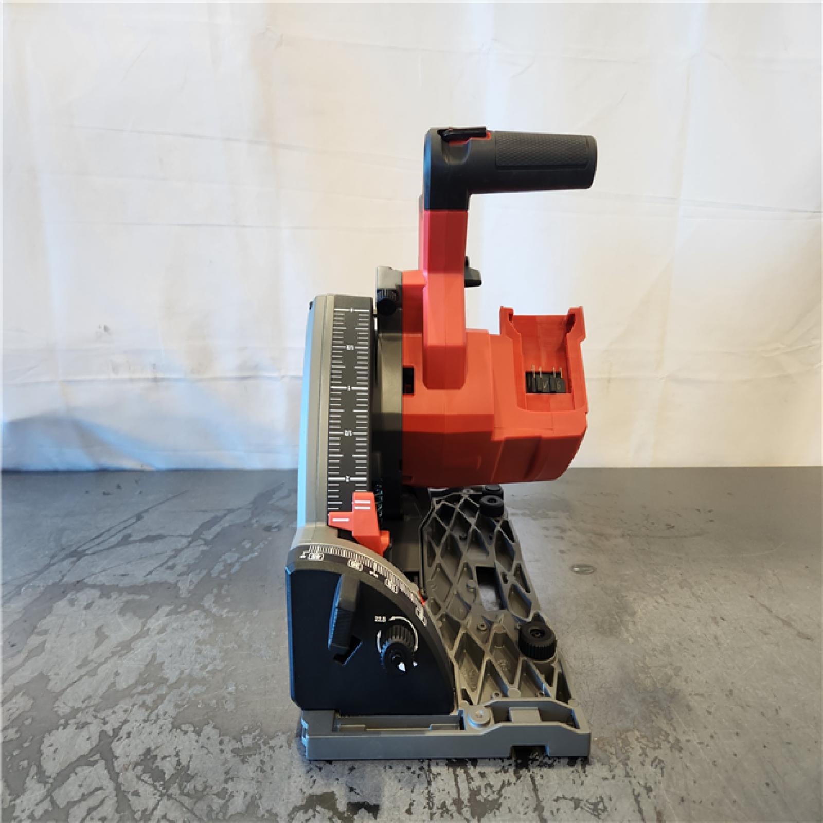 AS-IS- NEW Milwaukee M18 FUEL 18-Volt Lithium-Ion Brushless Cordless 6-1/2 in. Plunge Track Saw PACKOUT Kit with One 6.0 Ah Battery