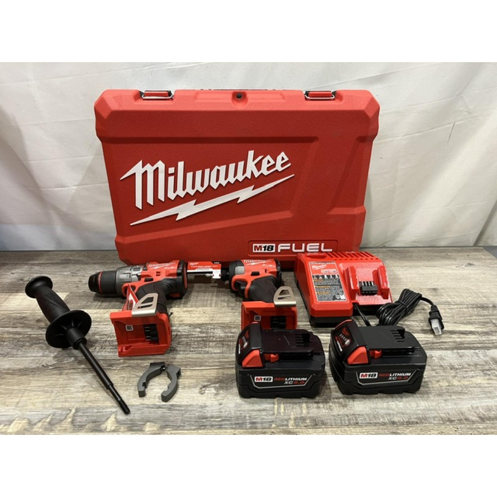 AS-IS Milwaukee FUEL 18V Lithium-Ion Brushless Cordless Hammer Drill and Impact Driver Combo Kit