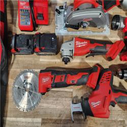 HOUSTON LOCATION - AS-IS MILWAUKEE 8 TOOL COMBO KIT W/ (2) BATTERY & CHARGER