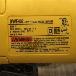 AS-IS DEWALT 11 Amp Corded 4.5 in. Small Angle Grinder