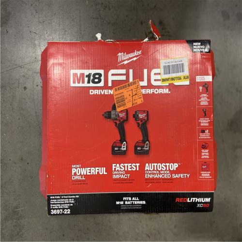 LIKE NEW - Milwaukee M18 FUEL 18V Lithium-Ion Brushless Cordless Hammer Drill and Impact Driver Combo Kit