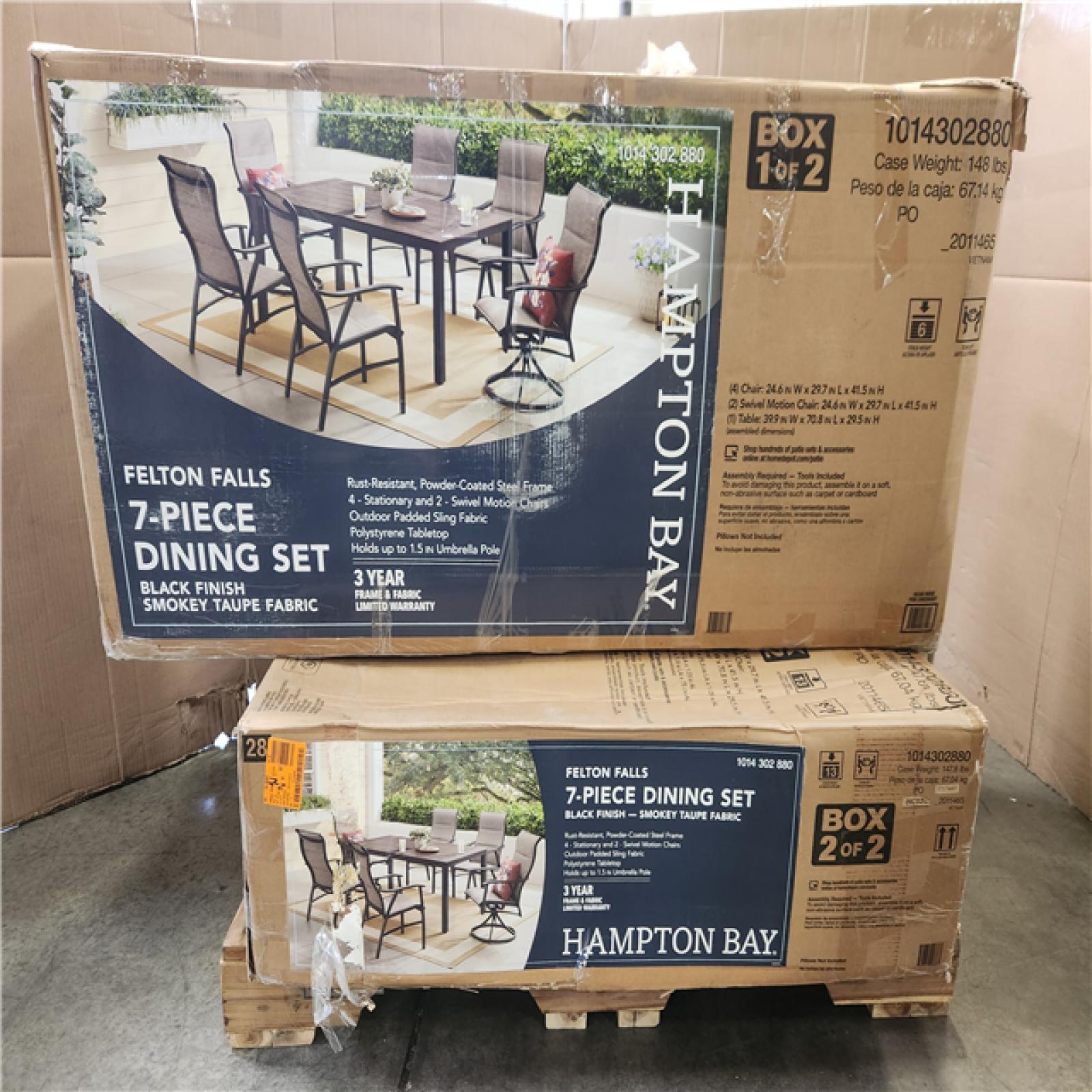 Phoenix LIKE NEW Hampton Bay Felton Falls 7-Piece Padded Sling Outdoor Dining Set