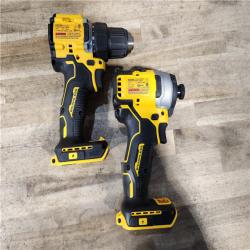 HOUSTON LOCATION - AS-IS Dewalt DCK225D2 20V MAX ATOMIC Brushless Compact Lithium-Ion 1/2 in. Cordless Drill Driver and 1/4 in. Impact Driver Combo Kit with 2 Batteries 2 Ah