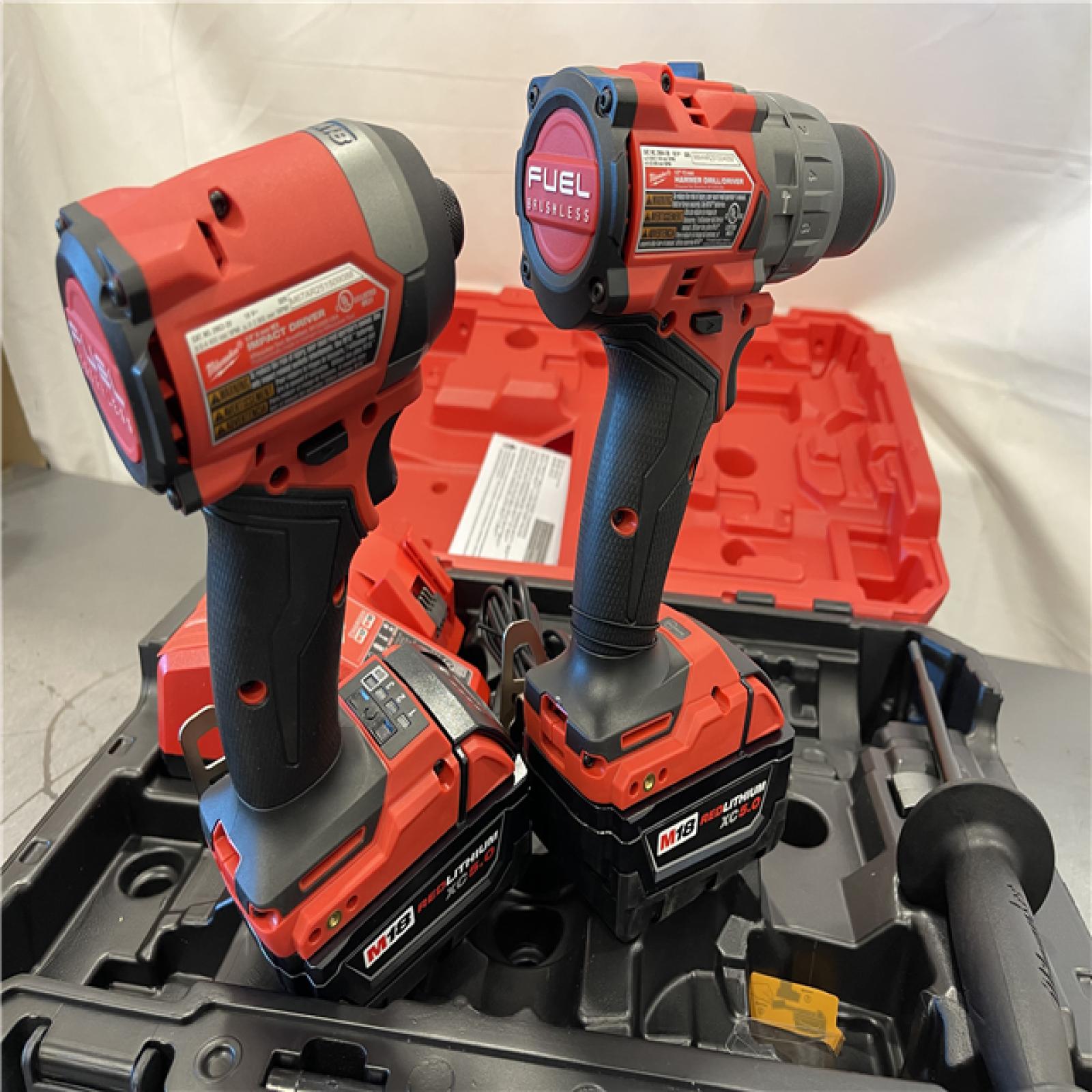 AS-IS - MILWAUKEE M18 FUEL 18V Lithium-Ion Brushless Cordless Hammer Drill and Impact Driver Combo Kit