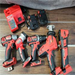 CALIFORNIA NEW MILWAUKEE M18 5-TOOL COMBO KIT(BATTERIES,CHARGER,AND BAG INCLUDED)