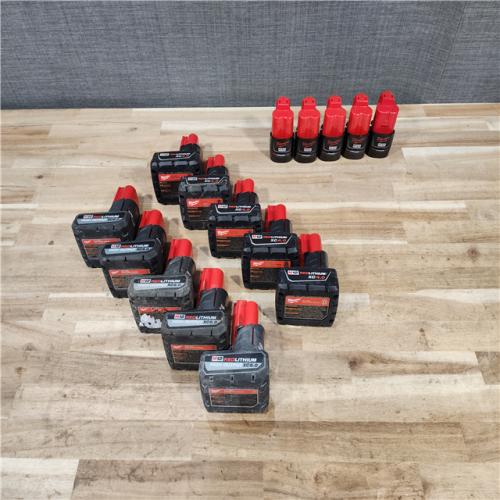 HOUSTON LOCATION - AS-IS MILWAUKEE BATTERY PACK QTY - 15