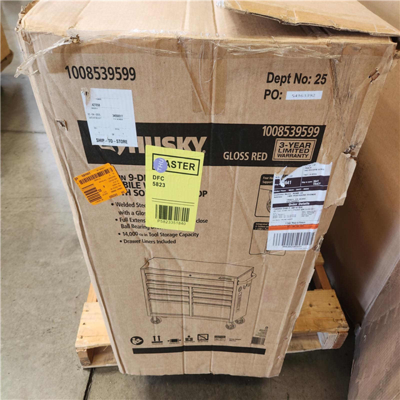 Phoenix NEW Husky Tool Storage 46 in. W x 18 in. D 9-Drawer Gloss Red Mobile Workbench Cabinet