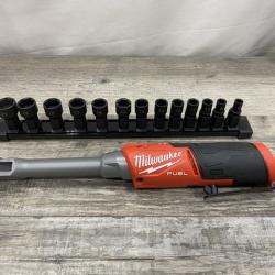 AS-IS Milwaukee  FUEL INSIDER 12V Lithium-Ion Brushless Cordless 1/4 in. - 3/8 in. Extended Reach Box Ratchet (Tool-Only)