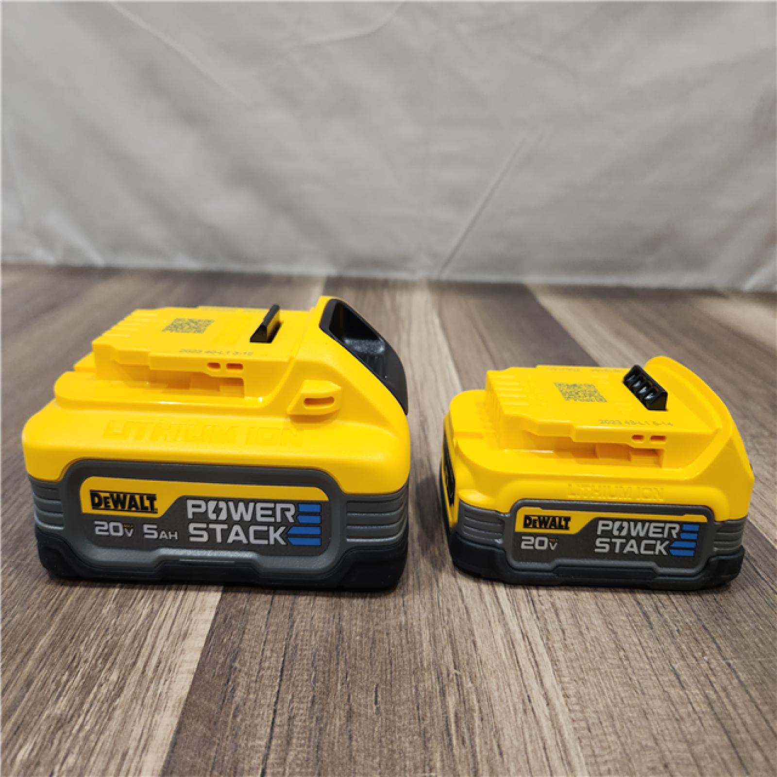 AS-IS- Dewalt 20V MAX POWERSTACK Lithium-Ion Batteries and Charger Starter Kit (1.7 Ah/5 Ah)