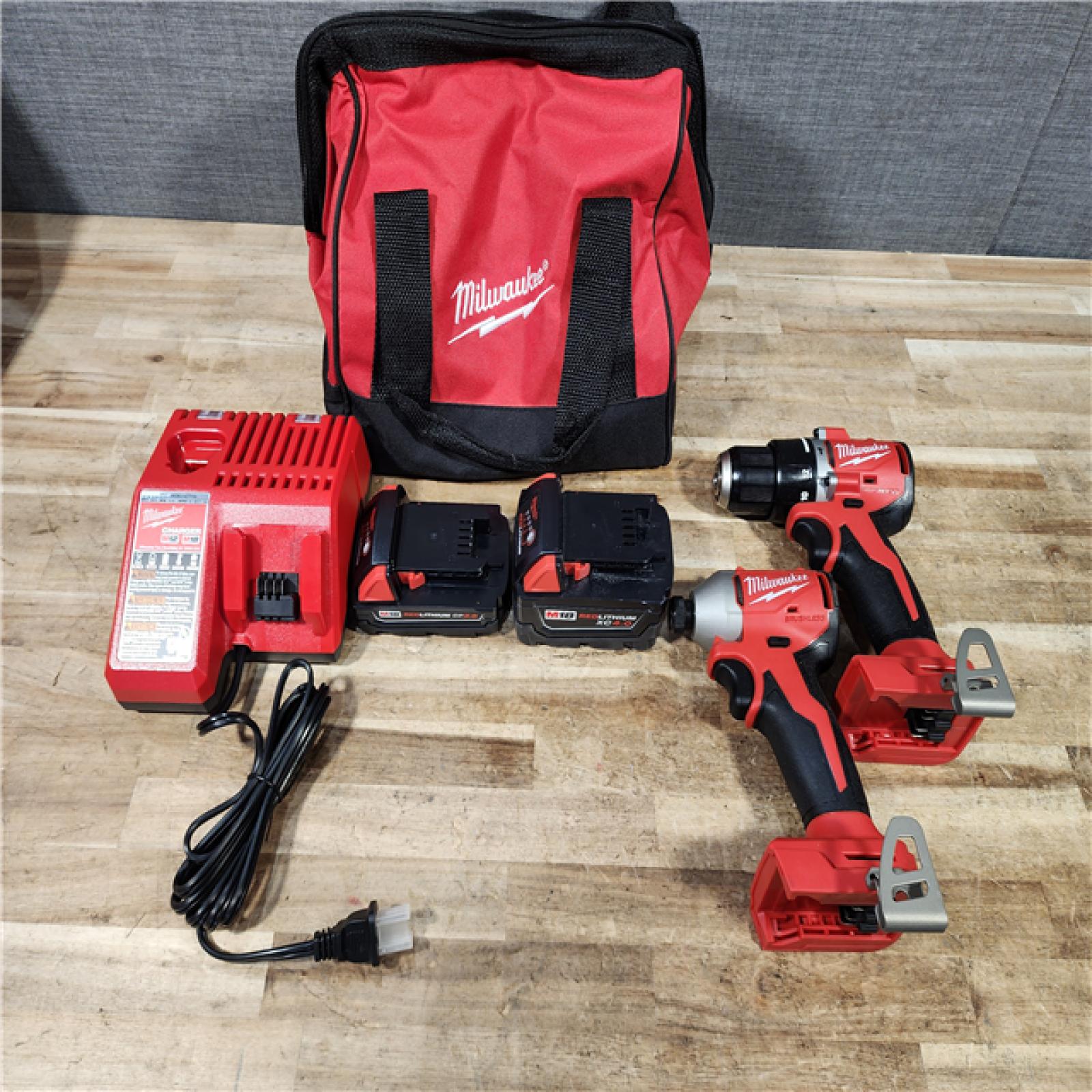 HOUSTON LOCATION - AS - IS Milwaukee 18-Volt Lithium-Ion Brushless Cordless Compact Hammer Drill/Impact Combo Kit