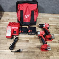 HOUSTON LOCATION - AS - IS Milwaukee 18-Volt Lithium-Ion Brushless Cordless Compact Hammer Drill/Impact Combo Kit