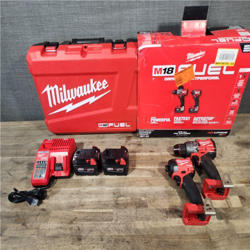 HOUSTON LOCATION - AS-IS (APPEARS LIKE NEW) MILWAUKEE FUEL 18V Lithium-Ion Brushless Cordless Hammer Drill and Impact Driver Combo Kit