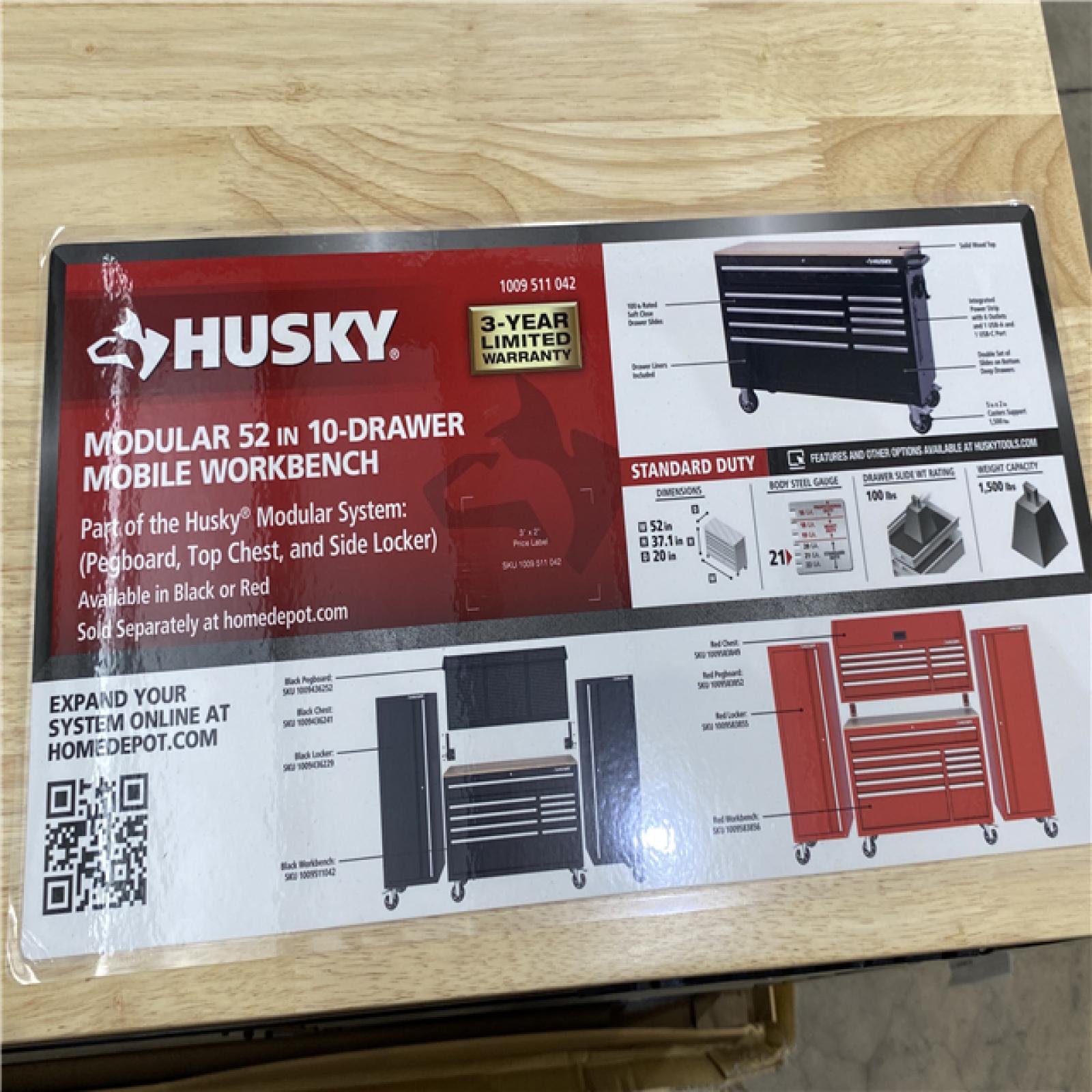 Houston Location AS IS - Husky 52 in 10 drawer mobile work bench