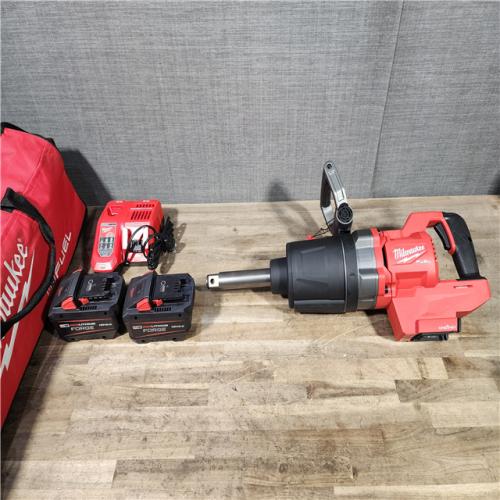 HOUSTON LOCATION - AS-IS (APPEARS LIKE NEW) M18 FUEL 18V Lithium-Ion Brushless Cordless 1 in. Impact Wrench Extended Reach D-Handle Kit W/Two 12.0 Ah Batteries