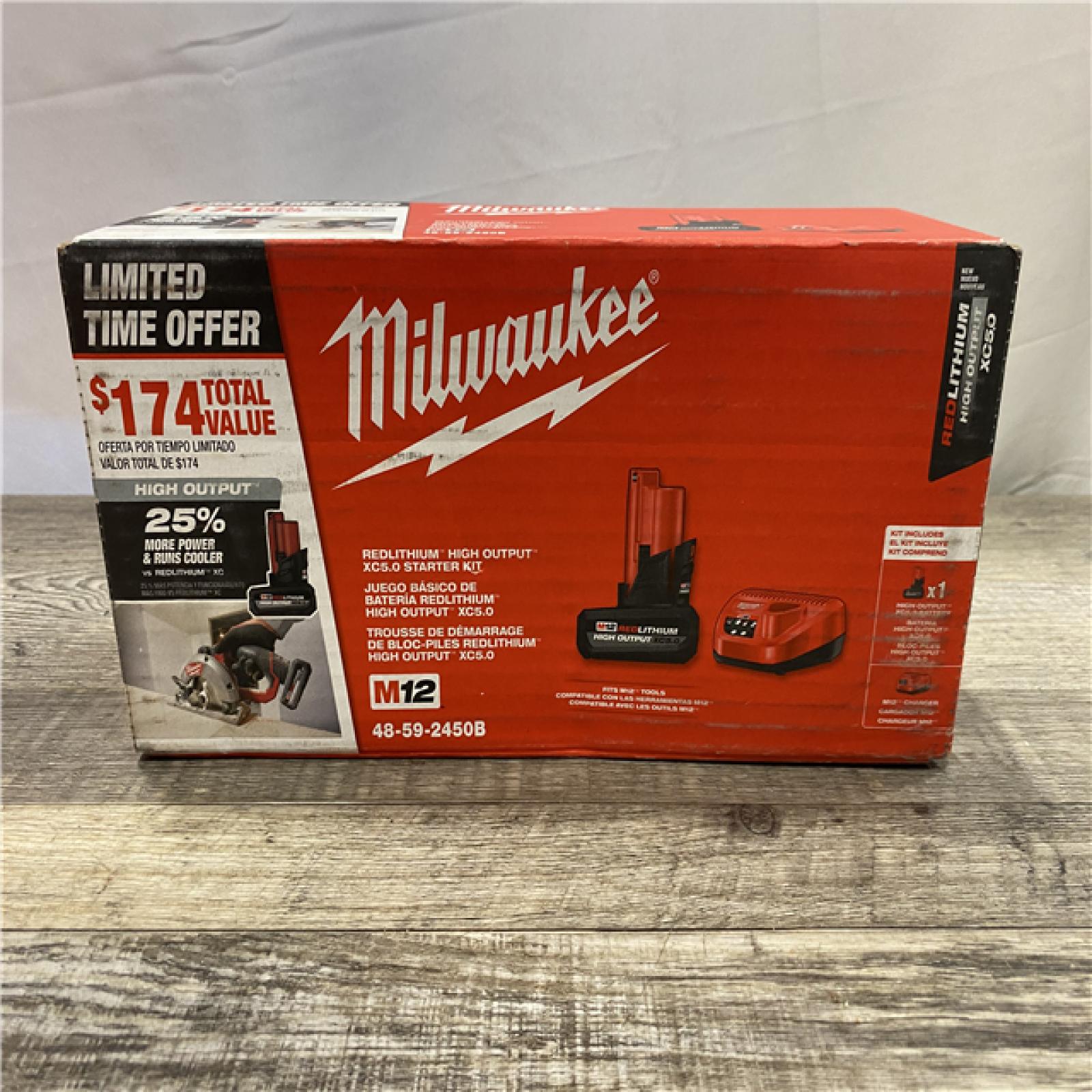 NEW - Milwaukee 12-Volt Lithium-Ion XC High Output 5.0 Ah Battery Pack with Charger Starter Kit