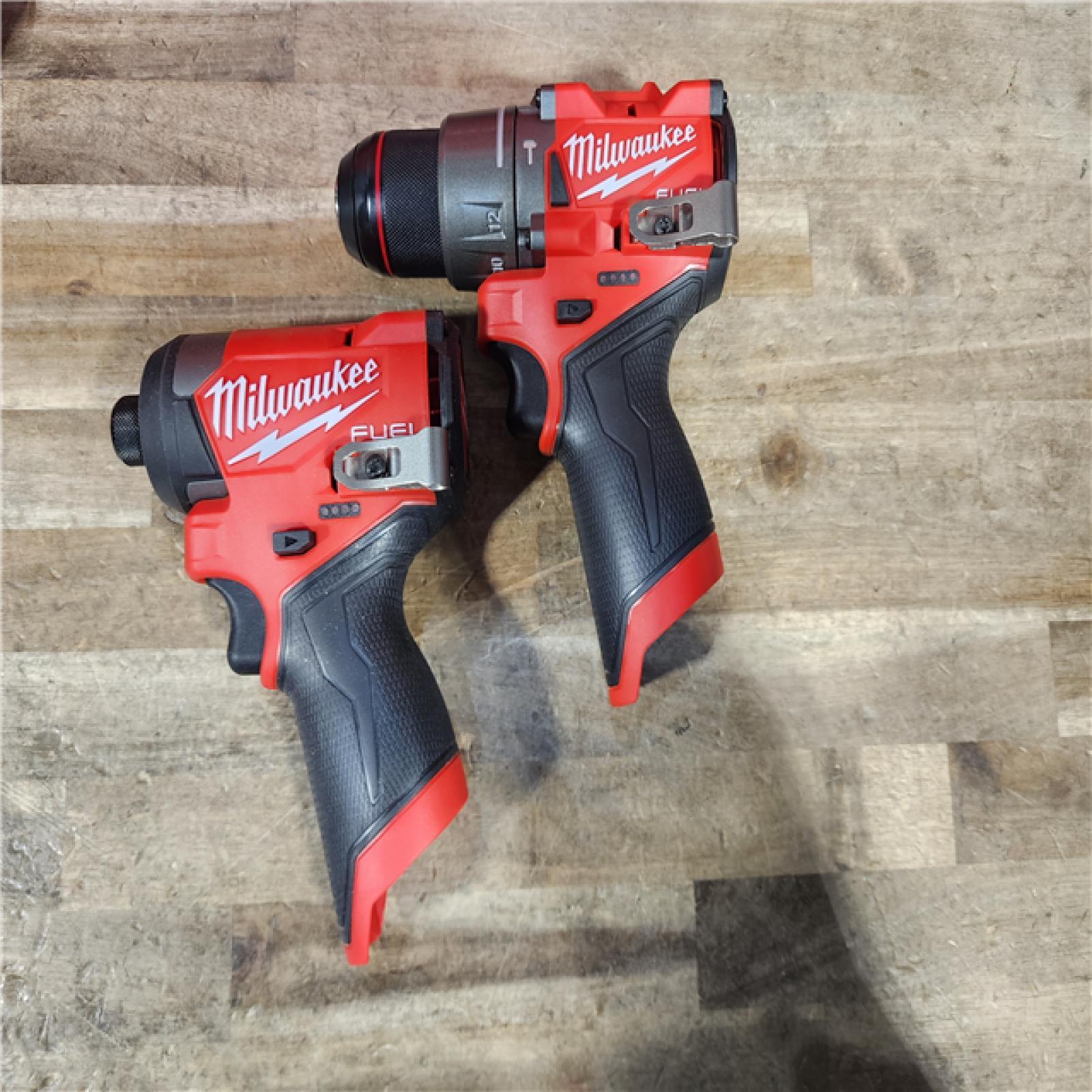 HOUSTON LOCATION - AS-IS Milwaukee FUEL 12-Volt Lithium-Ion Brushless Cordless Hammer Drill and Impact Driver Combo Kit
