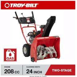 DALLAS LOCATION -AS-IS Troy-Bilt Storm 24 in. 208 cc Two- Stage Gas Snow Blower with Electric Start Self Propelled